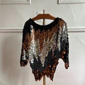 Oleg Cassini Sequin Top XL